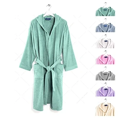 Abbildung von Caleffi 78043 Regenbogen Baumwolle Bademantel mit Kapuze Unisex, Dragee, M/L