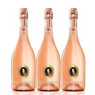 Abbildung von Fürst von Metternich Rosé Sekt Trocken (3 x 0,75 l) Exklusive Cuvée aus hellgekeltertern Spätburgunder Grundweinen, ausgewählte deutsche Weinbaugebiete, fruchtig und elegant