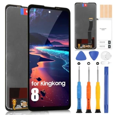 Abbildung von ARSSLY LCD Bildschirm für Cubot King Kong 8 Display Kingkong Touchscreen Digitizer Ersatz Assembly + Reparatur Set (Schwarz, 6,53 Zoll)