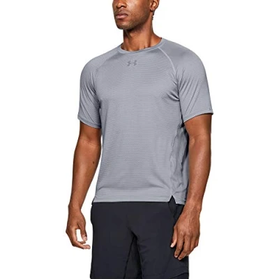 Abbildung von Under Armour UA Qualifier, atmungsaktives und kurzärmliges Sportshirt, komfortables Funktionsshirt mit enger Passform Herren, Schwarz (Black / Black Reflective ) , L