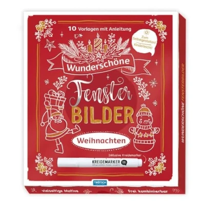 Abbildung von Trötsch Wunderschöne Fensterbilder mit Kreidemarker Mappe Vorlagen und Weihnachten: Fensterbilderbuch Beschäftigungsbuch: ... (Fensterbilder: Kreidemarker)