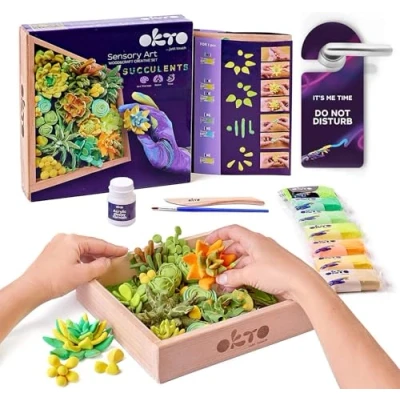 Abbildung von OKTO Joy DIY 3D Malerei, 21 x cm, lufttrocknender Ton, ideal für Erwachsene und Kinder, perfekt kreative Kunstprojekte Heimdekoration