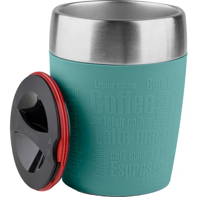 Abbildung von Emsa Thermobecher Edelstahl, 514516 Isolier Trinkbecher, Mobil genießen, 200 ml, Dreh Trinkverschluss, Grün, Travel Cup