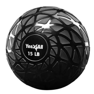 Abbildung von Yes4All A9Q1 Dynamische Slam Balls (Schwarz, Blau, Teal, Orange &amp; Glänzend) 4.5kg 18.1kg für Kraft, Power und Training Medizinball, B. Dynamisches Schwarz 6.8kg