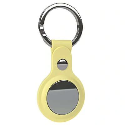 Abbildung von EAZY CASE Schlüsselanhänger für AirTag Anhänger Hülle Silikon Gelb AirTags Schutzhülle Air Tracker mit Schlüsselring geeignet auch als Tag Hund, Katze, Kinder