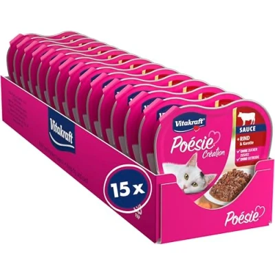 Abbildung von Vitakraft Poésie Création Rind &amp; Karotte Katzenfutter nass 15x85G