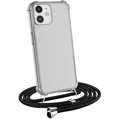 Abbildung von MyGadget Handykette für iPhone 11 [ TPU Hülle mit verstellbaren Band ] Handyhülle Handyband zum Umhängen Kordel Schnur Case Schutzhülle Schwarz
