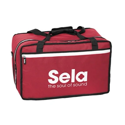 Abbildung von Sela SE 038 Cajon Tasche Red, Hochwertige Nylontasche für Cajons mit Rucksackfunktion und Seitenfach
