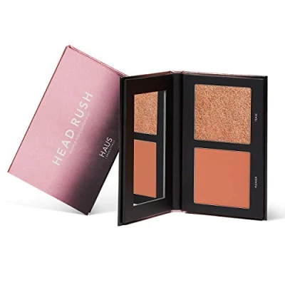 Abbildung von HAUS LABORATORIES By Lady Gaga: HEAD RUSH BLUSH &amp; HIGHLIGHTER DUO Mattes, farbechtes Rouge und leuchtender Highlighter, verschiedene Paletten, dosierbarer Glow, vegan tierversuchsfrei 0.38 oz