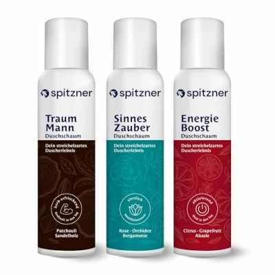 Abbildung von Spitzner Der geduschte Mann Duschschaum Set (3 x 150ml) dermatologisch getestete und vegane Duschschäume Traummann, Sinneszauber Energie Boost