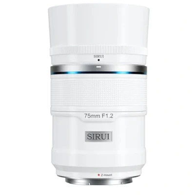 Abbildung von SIRUI Sniper 75 mm Autofokus Objektiv, F1.2 Teleobjektiv APS C für Z8, Z9, Z5, Z6, Z7, Zfc (Z Halterung, weiß)