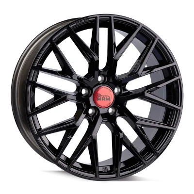 Abbildung von MAM 5 loch 19Zoll 108mm Alufelge RS4 schwarz glanz MAMRS48519510845BP Felge