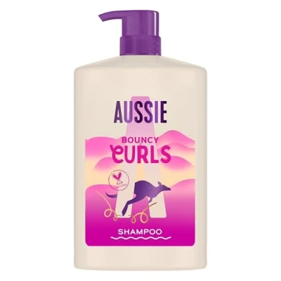 Abbildung von Aussie Bouncy Curls Shampoo 1000ml, sanfte Reinigung und Feuchtigkeit für Welliges Lockiges Haar, mit Jojoba, Kokos Australischen Macadamianüssen, silikonfrei, Vegan Tierversuchsfrei