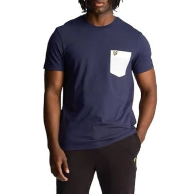 Abbildung von Lyle &amp; Scott Contrast Pocket Tshirt print, Herren, Größe: XL, Navy/ white