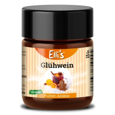 Abbildung von Ellis Aromen Glühwein PULVER Lebensmittelaroma Vegan und kalorienarm für Lebensmittel Getränke, wie zum Backen Kochen 10 g