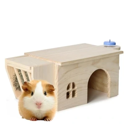 Abbildung von Navaris Tierhaus Meerschweinchen Haus aus Holz Hamster Versteck Holzhaus