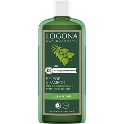 Abbildung von LOGONA Naturkosmetik Pflegendes Shampoo für natürlich gesundes Haar, Geeignet alle Haartypen, Haarshampoo mit veganer Formel aus Bio Brennnessel, 1 x 500 ml