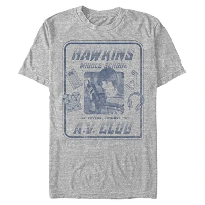 Abbildung von Stranger Things Herren Mike Hawkins Av President Short Sleeve T shirt, Grau Meliert, M