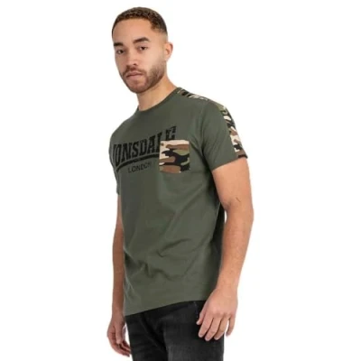 Abbildung von Lonsdale Normale Passform Huxter Tshirt print, Herren, Größe: Large, Olive black