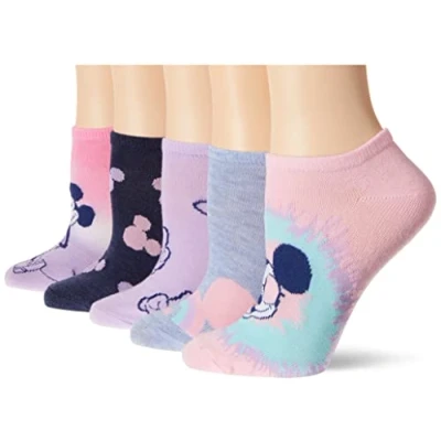 Abbildung von Disney Damen Mickey Mouse 5 Pack No Show Lässige Socken, Pink Sortiert, 42 44.5 EU (5er Pack)