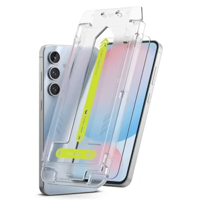 Abbildung von Ringke Easy Slide Glass [2 Stück] Kompatibel mit Samsung Galaxy S24 FE Panzerglas Schutzfolie Installationstool, HD Qualität 9H Härte Gehärtetes Glas
