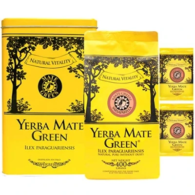 Abbildung von Mate Green Teedose Set Tee Sarsaparilla 500g Behälter für mit und Kaffee Alternative Feine, brasilianische