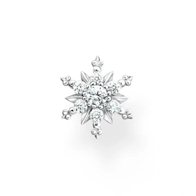 Abbildung von THOMAS SABO Single Ohrstecker Schneeflocke mit weißen Steinen, H2260 051 14, Zirkonia (synth)