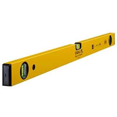 Abbildung von STABILA Wasserwaage Type 70 2, 80 cm, leichtes Alu Profil, 1 Horizontal Libelle, 2 Vertikal Libellen, Made in Germany, Gelb