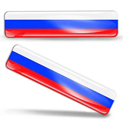 Abbildung von Biomar Labs® 2 x Aufkleber 3D Gel Silikon Stickers Russia Russland Russisch Flag Flagge Fahne Autoaufkleber F 19