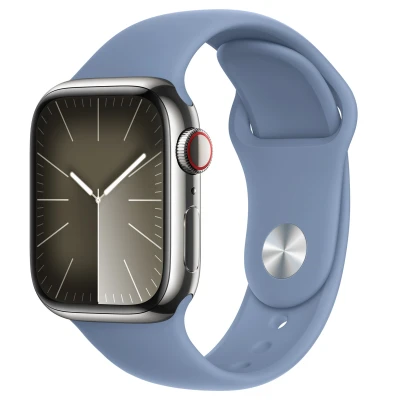 Abbildung von Apple Watch Armband Original Silikon und TPU (weich) Blau Geeignet für Series 1 9 / SE