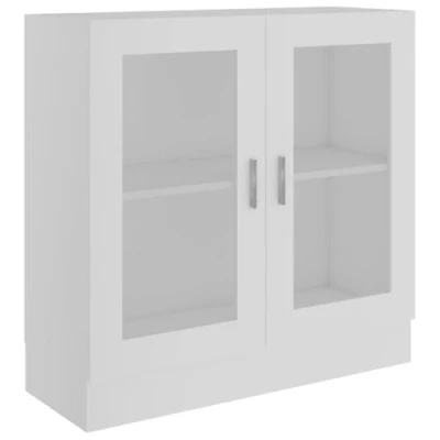 Abbildung von vidaXL Vitrinenschrank Bücherschrank Aktenschrank Büroschrank Vitrine Schrank Bücherregal Sideboard Weiß 82,5x30,5x80cm Holzwerkstoff