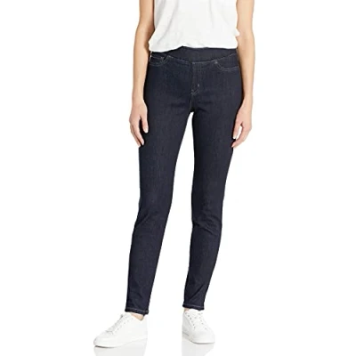 Abbildung von Amazon Essentials Damen Pull On Stretch Jeggings mit mittelhohem Bund (in Übergrößen erhältlich), Leicht Ausgespült, 34 Lang