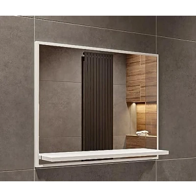 Abbildung von HAJDUK FURNITURE Badspiegel mit Ablage Weiß H:50 x B: 60 cm Bathroom Mirror Wandspiegel Regal Badezimmerspiegel Bad Spiegel Hängespiegel Premium