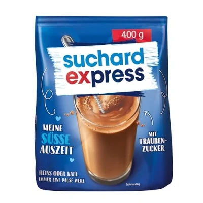 Abbildung von Suchard Express 400g Beutel, Getränkepulver für heiße Schokolade, Nachfüllbeutel, Kakao kalte oder warme Milch