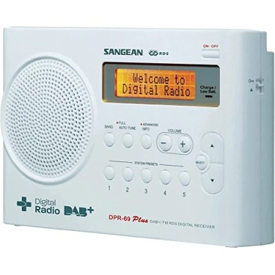 Abbildung von Sangean DPR 69+ tragbares DAB+ Digitalradio (UKW Tuner, Batterie /Netzbetrieb) weiß