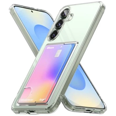 Abbildung von Ringke Fusion Card Case Kompatibel mit Samsung Galaxy S25 Plus Hülle, [Eingebauter Kartenhalter] Transparente Hart PC Kratzfest TPU Bumper Handyhülle Dünn Kartenhalter Clear