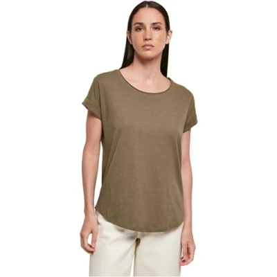 Abbildung von Build Your Brand Damen BY036 Ladies Long Slub Tee T Shirt, Olive, XL