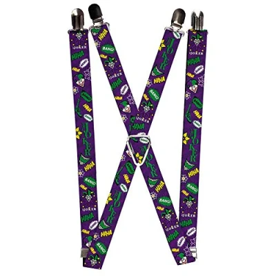 Abbildung von Buckle Down Unisex Erwachsene Hosenträger Joker Strumpfhalter, Mehrfarbig, Einheitsgröße