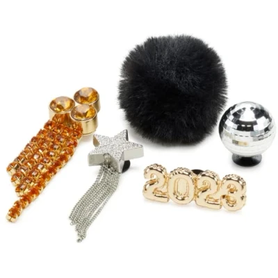 Abbildung von Crocs Jibbitz Schuhanhänger, Weihnachts und Winterferien Kollektion, Multipack, Glitzy Nye, 5 Pack