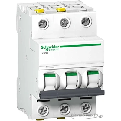 Abbildung von Schneider Electric A9F03313 Leitungsschutzschalter iC60N, 3P, 13A, B Charakteristik