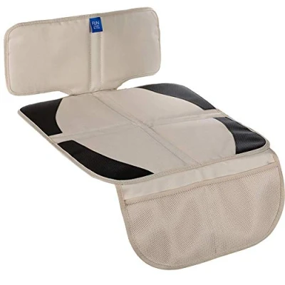 Abbildung von Funbliss Autositzschutz für Kindersitz, Dicke Polsterung, Autositz Kick Matte mit Organizer Taschen, wasserdichtes 600D Gewebe, Fahrzeug Hundeabdeckung SUV, Limousine, Ledersitze