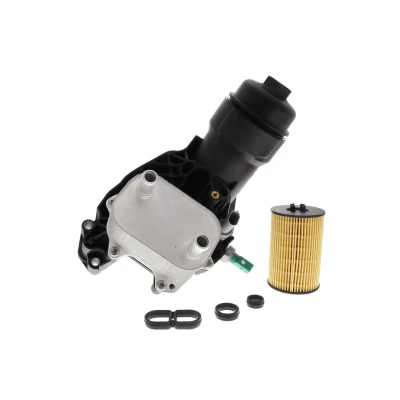 Abbildung von VEMO V15 60 6096 Ölkühler mit Ölfiltergehäuse, Dichtungen Filter, Druckschalter AUDI: A4 B9 Avant