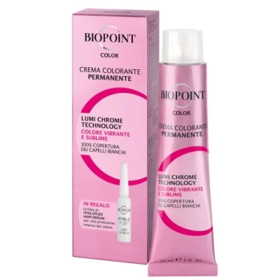 Abbildung von Biopoint Permanente Farbcreme 60 ml + 1 Ampulle Hyaluplex Hair Serum 3 5,38 Hellbraun Schokolade