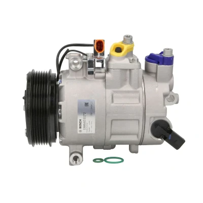 Abbildung von BOSCH 1 986 AD1 172 Kompressor 12V PAG 46 YF R1234yf, R134a mit Montageanleitung, Dichtring AUDI: A4 B8 Avant, A5 Sportback, Limousine