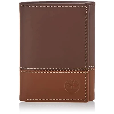 Abbildung von Timberland Herren Leather Trifold Wallet with Id Window Reisezubehör Dreifachgefaltete Brieftasche, braun, Einheitsgröße