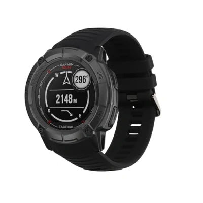 Abbildung von kwmobile Ersatzarmband kompatibel mit Garmin Instinct 2X Solar Armband Fitnesstracker Band aus Silikon in Schwarz