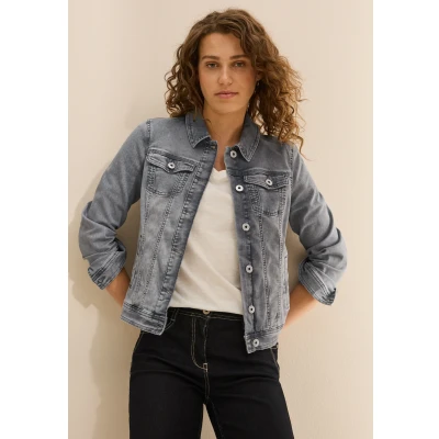 Abbildung von Cecil MIT Kragen Jeansjacke, Damen, Größe: XXL, Grau