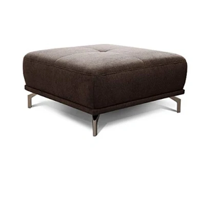 Abbildung von CAVADORE XXL Hocker Carly / Fußbank fürs Wohnzimmer Polsterhocker passend zum Ecksofa Carly, 91 x 45 91, Webstoff braun