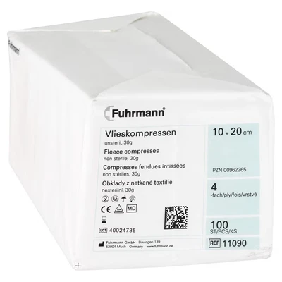 Abbildung von Vlieskompressen Unsteril 10x20 cm 4lagig 100 St