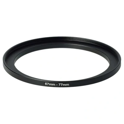 Abbildung von vhbw Step Up Ring Adapter von 67 mm auf 77 für Kamera Objektiv Filteradapter, Metall, Schwarz